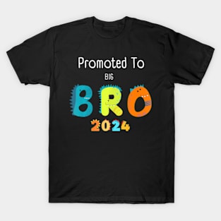 Kids Promoted To Big Brother Est 2024 Dinosaur TRex Boys T-Shirt